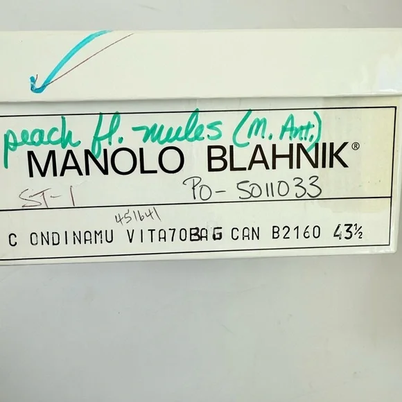 Manolo Blahnik Vintage Floral Embroidered & appliqué Slingback Kitten Pumps 43.5 - Picture 9 of 9